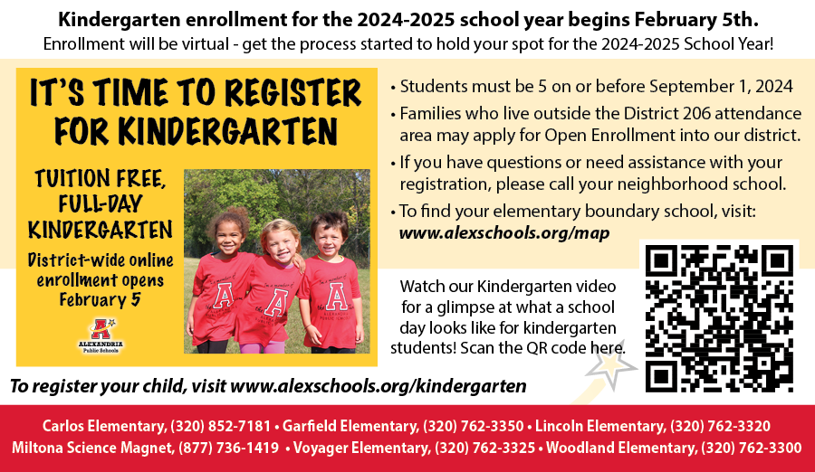  Kindergarten enrollment opens Feb 5